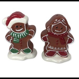 Gingerbread ceramic salt and pepper shakers